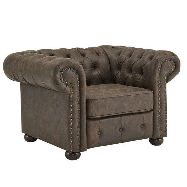 Arthur Brown Tufted Scroll Arm Chesterfield Chair, image 1